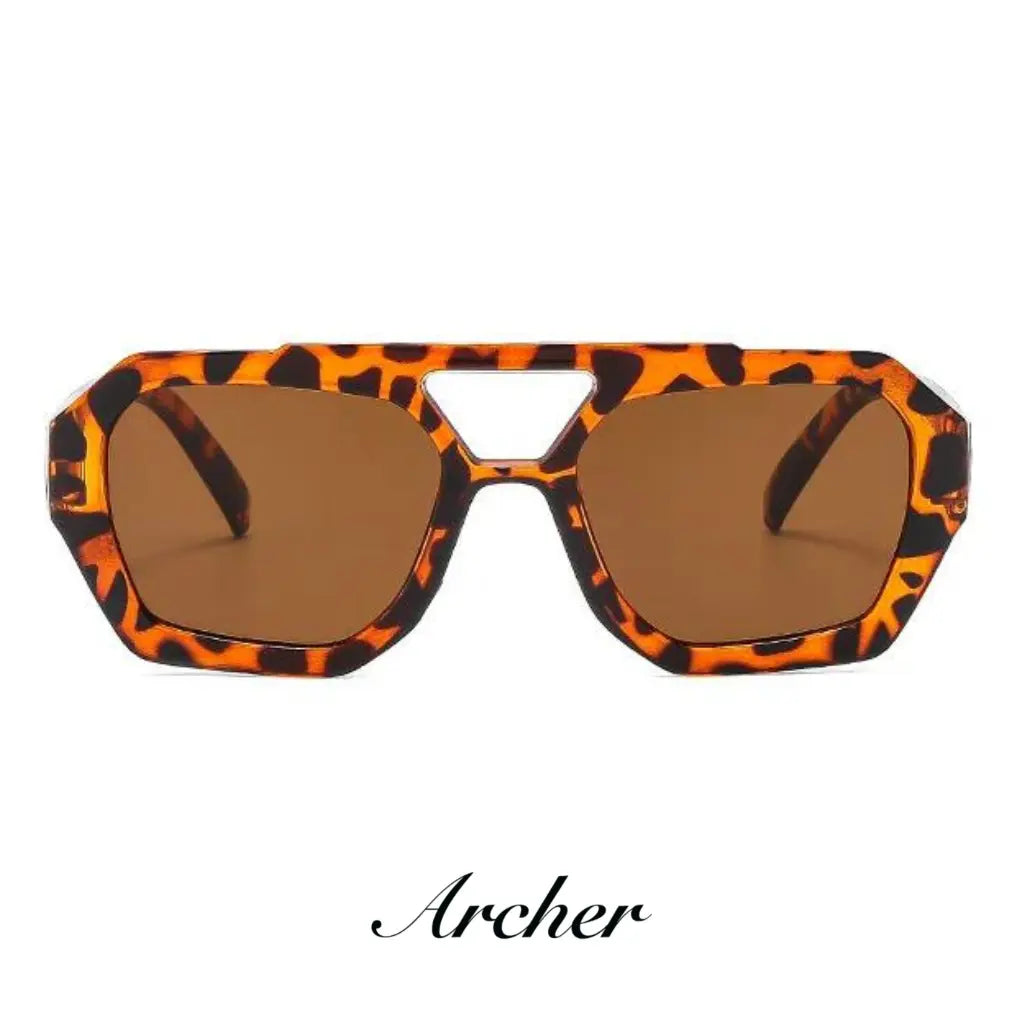 Óculos de Sol em Acetato Premium Aviador Animal Print Felicity