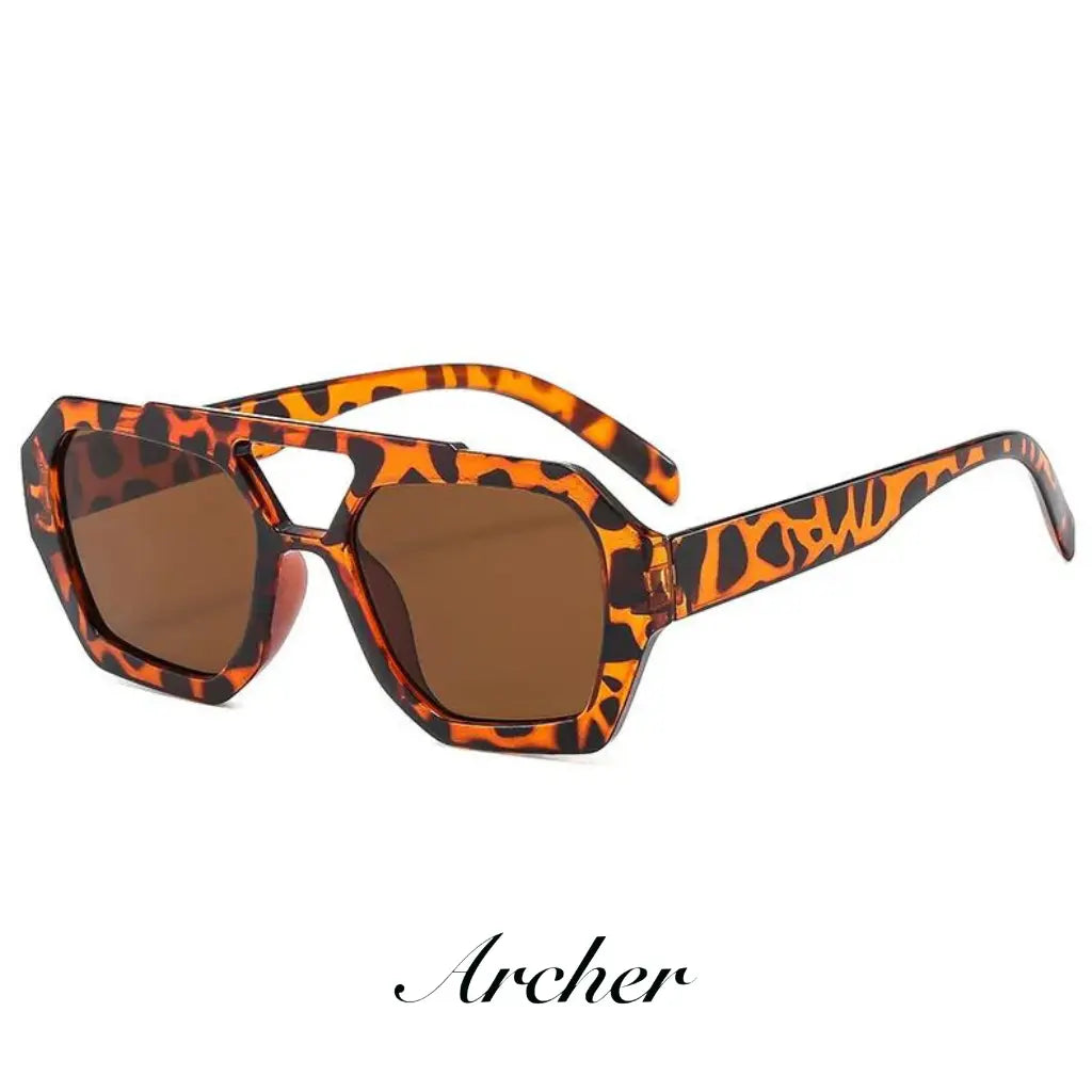 Óculos de Sol em Acetato Premium Aviador Animal Print Felicity