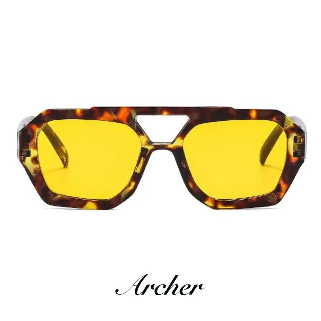 Óculos de Sol em Acetato Premium Aviador Tartaruga Amarelo Felicity