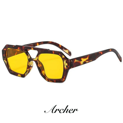 Óculos de Sol em Acetato Premium Aviador Tartaruga Amarelo Felicity